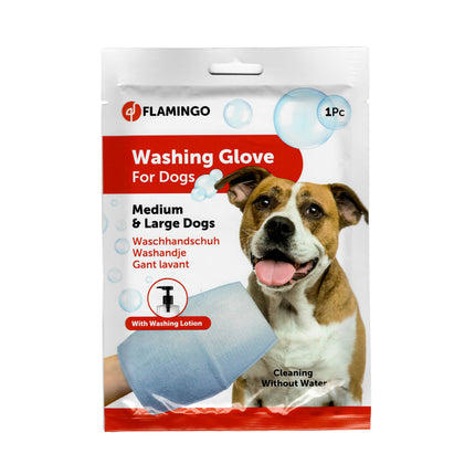 Flamingo Dog Washing Glove - moisturizing glove for washing dogs without water