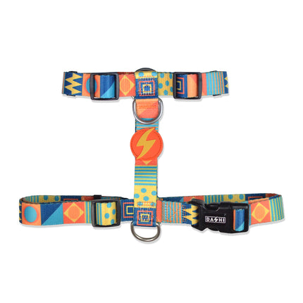 Dashi Terracotta Back Harness - adjustable guard harness for dogs, colorful mosaic pattern