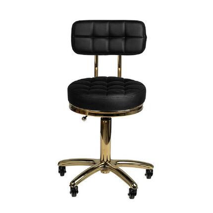 Activ Gold AM - 961 - gold rolling chair with tufted seat, black