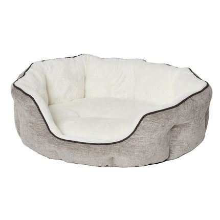 MidWest QT Deluxe Tulip Nesting Taupe - dog bed with high sides, beige