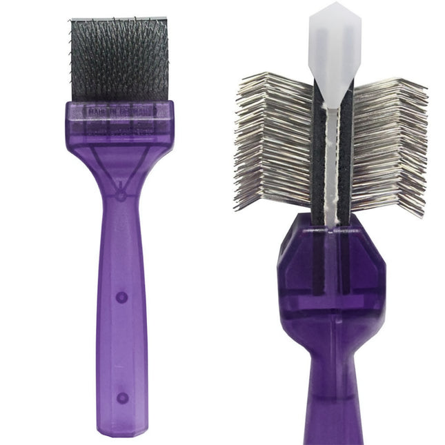 ActiVet Pro Brush Firm Lila - firm, double-sided, and flexible brush for breeds with thick, double coats and undercoat - small 4.5cm