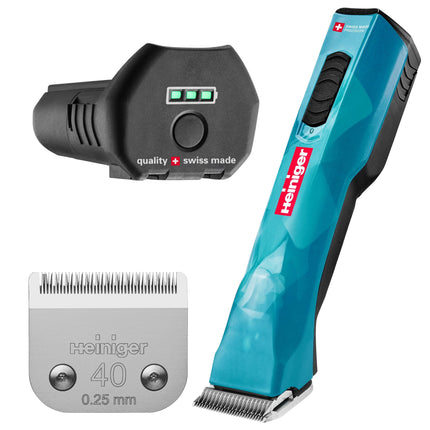 Heiniger Opal 2 - Speed Brushless Clipper - professional, two-speed cordless clipper with blade (0.25mm) and case - rechargeable battery