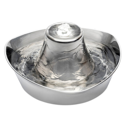 PetSafe Seaside Stainless Pet Fountain 1.8L - fountain for cats and dogs, made of stainless steel