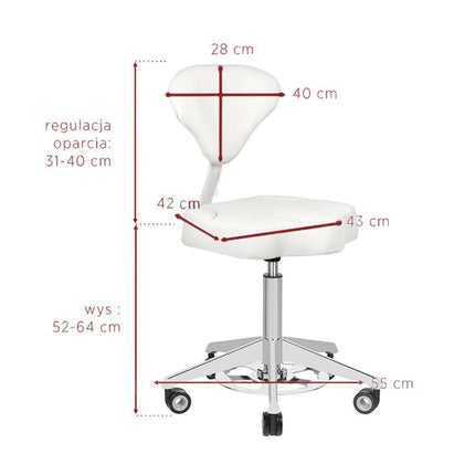 Azzurro 156 - F - Ergonomic Grooming Chair, Height Adjustment with Foot Pedal