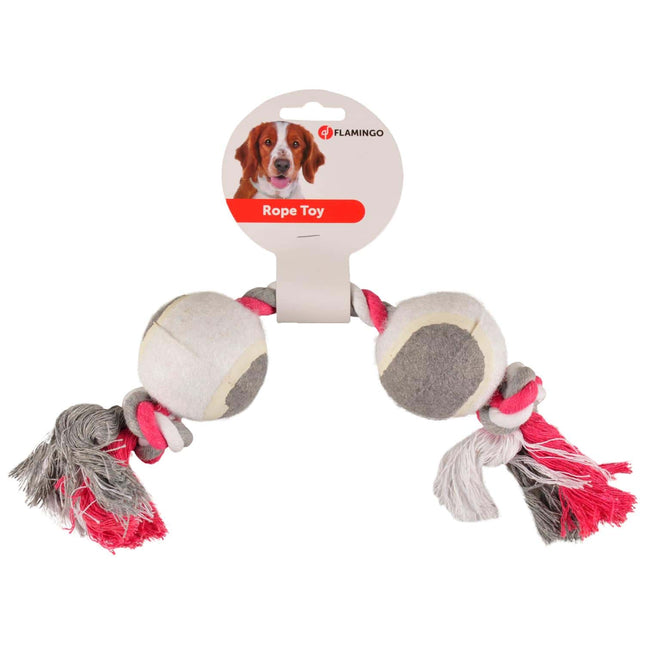 Flamingo Rope Duotennis - tennis balls on a string for dogs