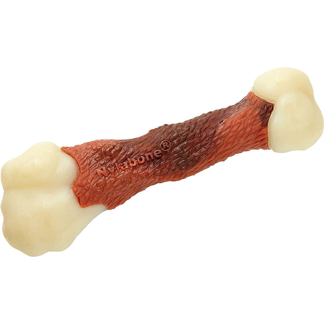 Nylabone Extreme Femur Beef - chew toy shaped like a real bone for dogs, infused with beef flavor