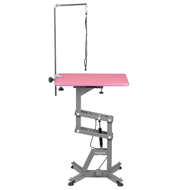 Shernbao Air Lifting Grooming Table - grooming table with pneumatic lift, pink top