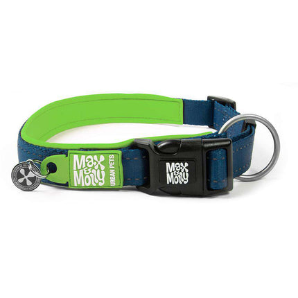 Max&Molly GOTCHA! Smart ID Matrix Lime Green Collar - dog collar with QR locator, lime green