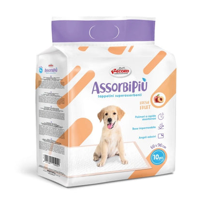 AssorbiPiu Fresh Fruits Puppy Pads - training pads for puppies, with adhesive strips, fruit-scented - 10 pieces