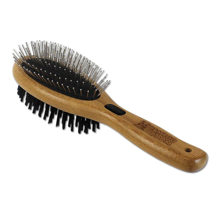 Bamboo Groom Combo Brush - double-sided bamboo brush for large breed dogs and cats