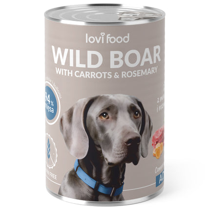 Lovi Food Wild Boar with Carrots - wet dog food with wild boar, carrots, and rosemary