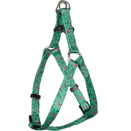 Flamingo Harness Step&Go Samar - step-in harness for dogs, nylon, flamingo pattern, leaves