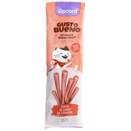 Record Gusto Bueno Flavored Sticks - treats for cats, salmon-flavored sticks