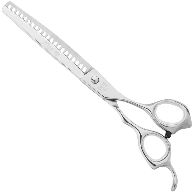 Geib Kiss Silver Pink Chunker 7.5 - single-sided straight thinning shears, 21 teeth