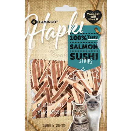 Flamingo Hapki Sushi Strips - soft treats for cats, strips of salmon and pollock