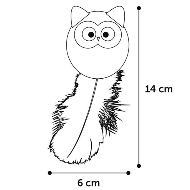 Flamingo Cat Winny Owl - owl toy for cats, with a boa feather and catnip, crinkly