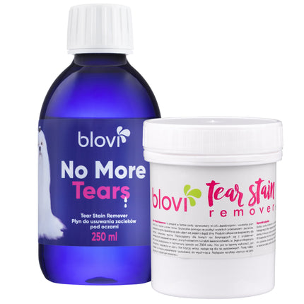 Blovi No More Tears 250ml + Tear Stain Remover - eye stain removal kit for dogs and cats