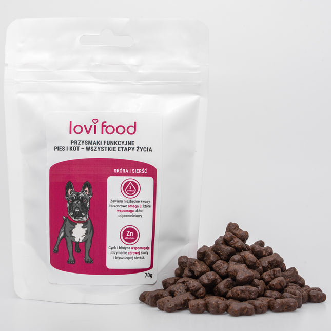 Lovi Food Skin and Coat - Treats for Dogs and Cats, with Omega-3 Fatty Acids, Zinc, and Biotin