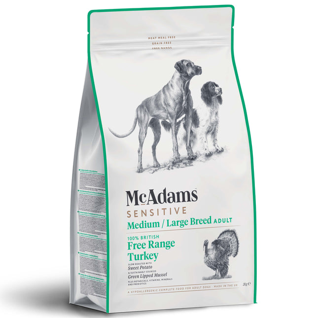 McAdams Sensitive Medium/Large Breed Free Range Turkey - baked food with turkey for medium and large breed dogs