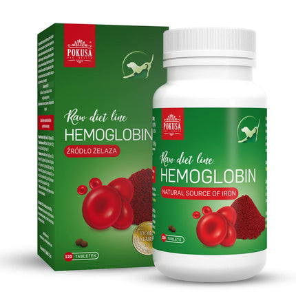 Pokusa RawDietLine Hemoglobin 120tbl. - supplement to address iron deficiencies in dogs and cats