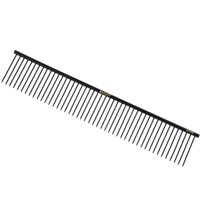 Madan Professional Poodle Comb - professional, large, and sturdy comb with an anti-static coating and wide tooth spacing, long pins.