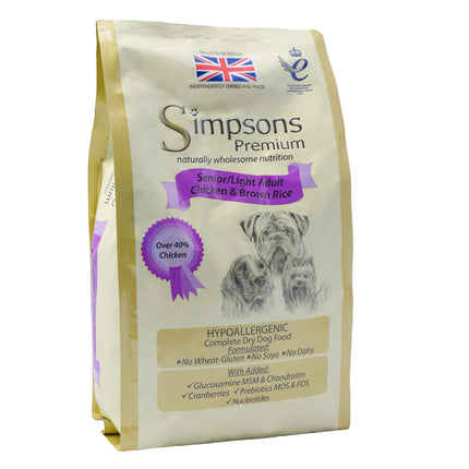 Simpsons Premium Senior/Light Chicken & Rice - dog food, chicken and rice