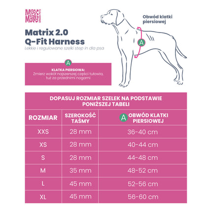 Max&Molly Q - Fit Harness Matrix 2.0 - lightweight step-in harness for dogs, with QR identifier