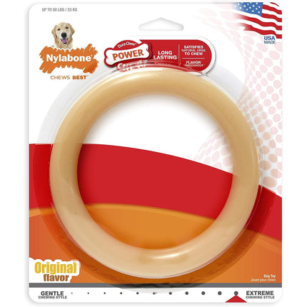 Nylabone Dura Chew Ring Original - durable chew ring for dogs, chicken flavor