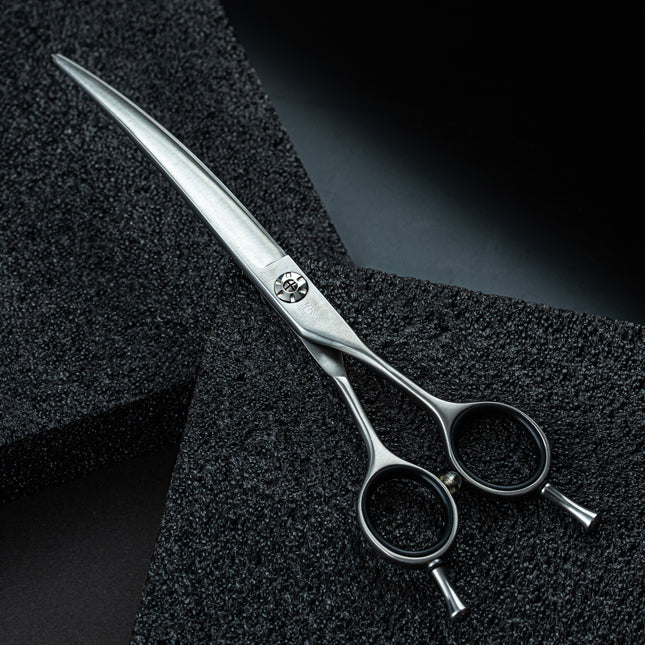 Jargem Curved Scissors - curved grooming scissors with a satin finish