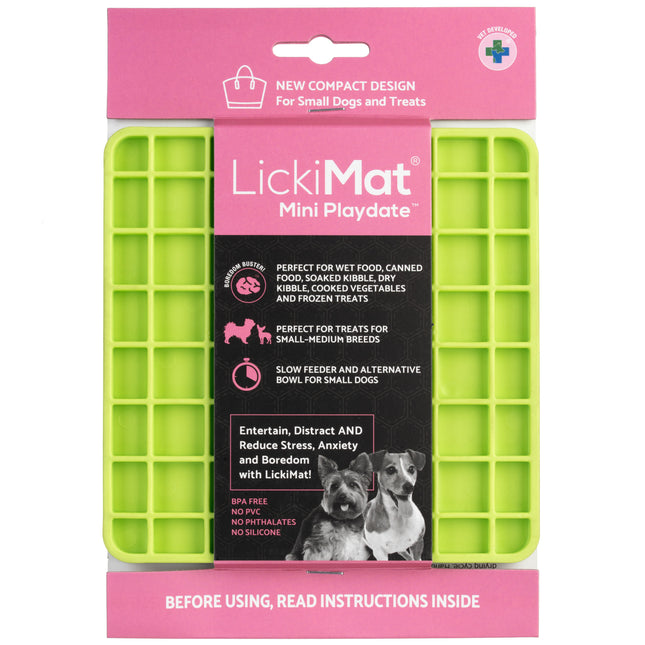 LickiMat Mini Classic Playdate - licking mat for small dogs, checkered pattern