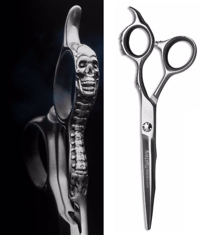 Artero Mystery Straight Scissor - razor-sharp, professional scissors made of Japanese steel, with a decorative handle