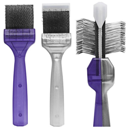 ActiVet Duo Plus Brush Tufffinish Coater 2-in-1 - two stiff brushes in one, for detangling and removing undercoat - small 4.5cm