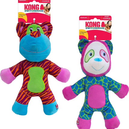 KONG Switcheroos Tiger Panda L - reversible plush toy for dogs, Tiger - Bear