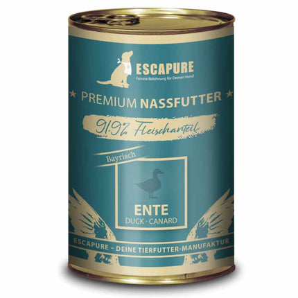 Escapure Bavarian Duck - wet food for dogs, duck with vegetables, 91.9% meat