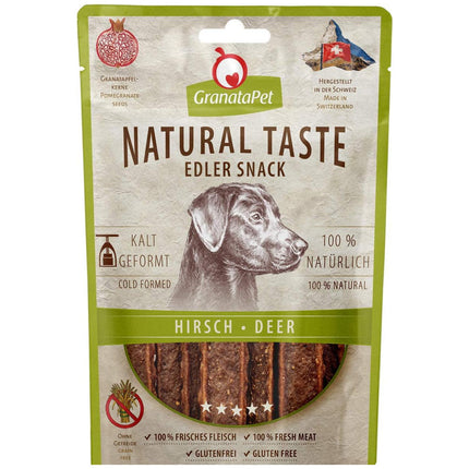 GranataPet Natural Taste Noble Snack Deer - natural meat snacks for dogs, venison strips