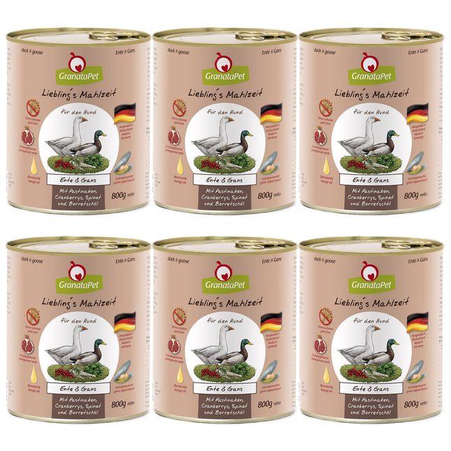 GranataPet Duck & Goose - grain-free wet dog food, duck and goose