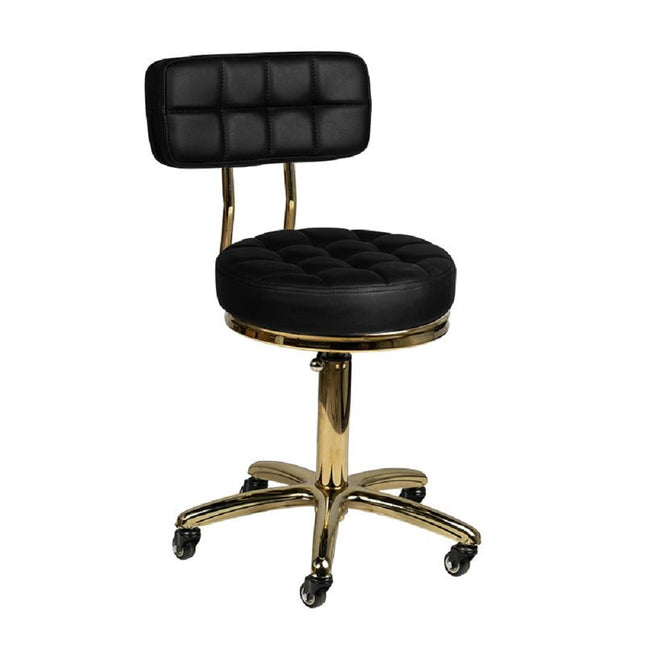 Activ Gold AM - 961 - gold rolling chair with tufted seat, black