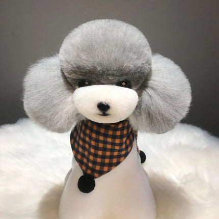 Mr. Jiang Teddy Head Hair - interchangeable fur for the Teddy grooming head, gray with a white muzzle