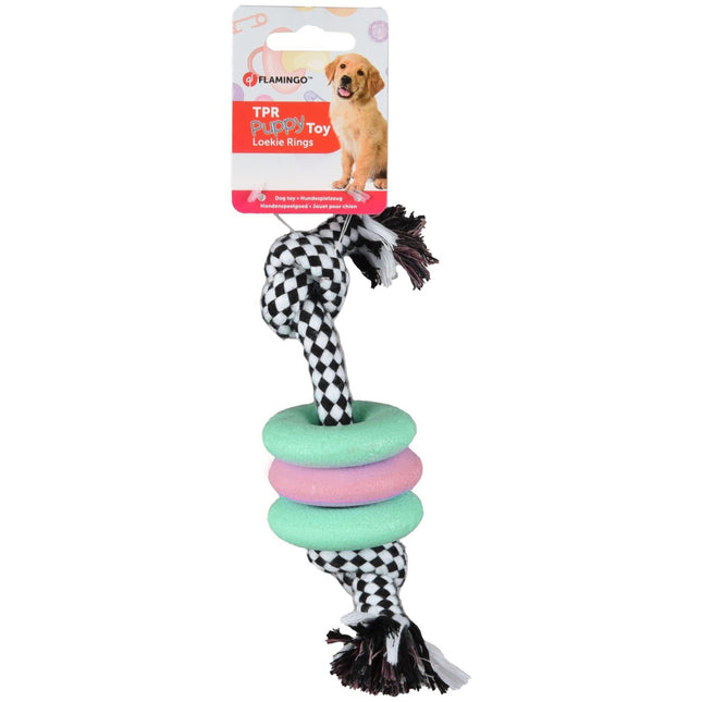 Flamingo Puppy Rings - toy for puppies