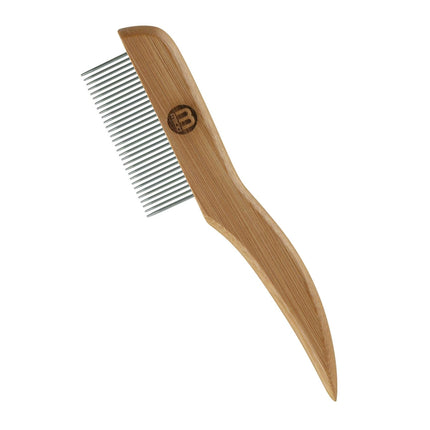 Mikki Bamboo Anti-Tangle Comb - bamboo comb with medium tooth spacing, rotating pins