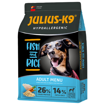 Julius - K9 Hypoallergenic Fish & Rice Adult - hypoallergenic dog food, fish with rice