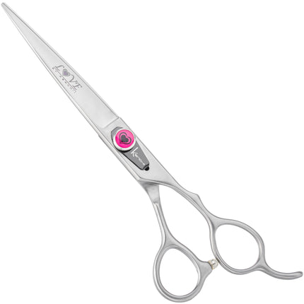 Kenchii Love Straight Scissors - professional grooming scissors with an ergonomic handle, straight design