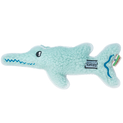 Resploot Tuffles Dolphin - durable dog toy, dolphin made from recycled materials, with a squeaker