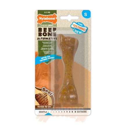 Nylabone Puppy Beef - safe chew toy for puppies, beef-flavored bone