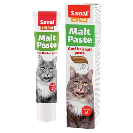 Sanal Malt Paste Anti-Hairball - hairball control paste for cats, with vitamin E