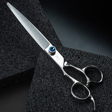 Jargem Lefty Straight Scissors - straight grooming scissors for left-handed users with a diamond design