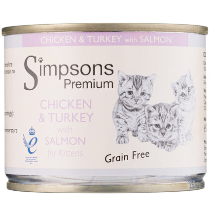 Simpsons Premium Kitten Chicken & Turkey - Grain-Free Food for Kittens, Chicken, Turkey, and Salmon