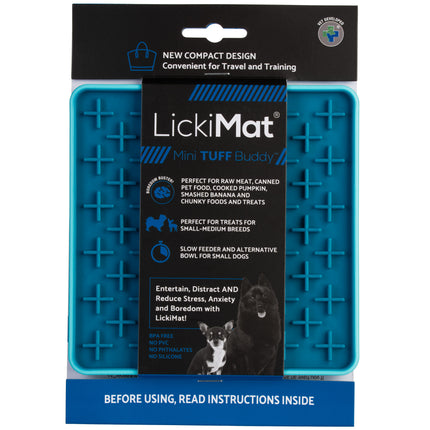 LickiMat Mini Tuff Buddy - licking mat for small dogs, cross pattern