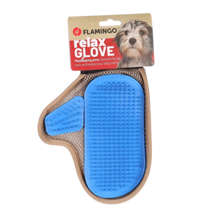 Flamingo Relax Glove - grooming glove for fur, for brushing and massaging