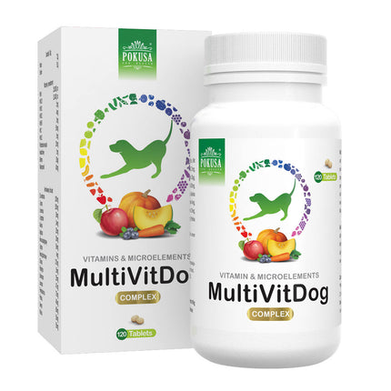 Pokusa GreenLine MultiVit Dog 120tbl. - complete set of vitamins, amino acids, and minerals for dogs